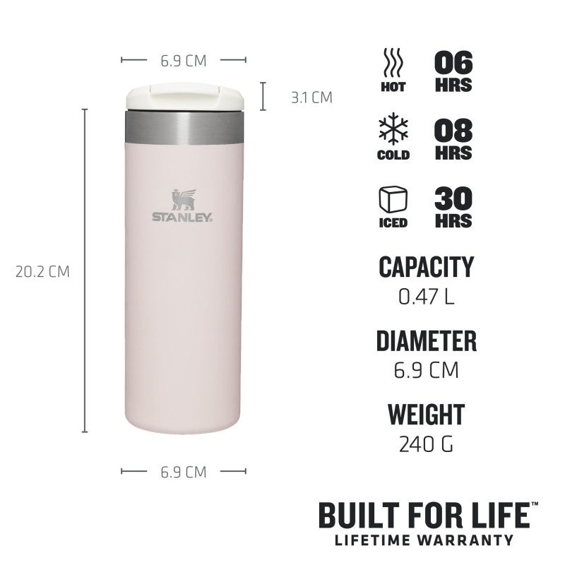 STANLEY Termo hrnček Aerolight 470ml Rose Quartz Metallic 1